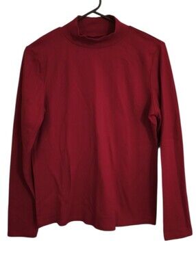 St Johns Bay Red Mock Neck Top Size L